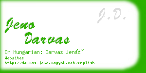 jeno darvas business card